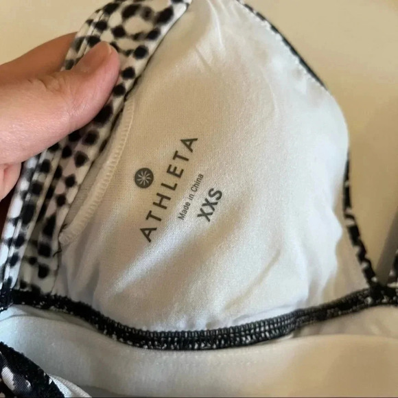 Athleta Vichy Retro Halter Tankini Top Only Black White Women's Size XXS - Picture 5 of 11